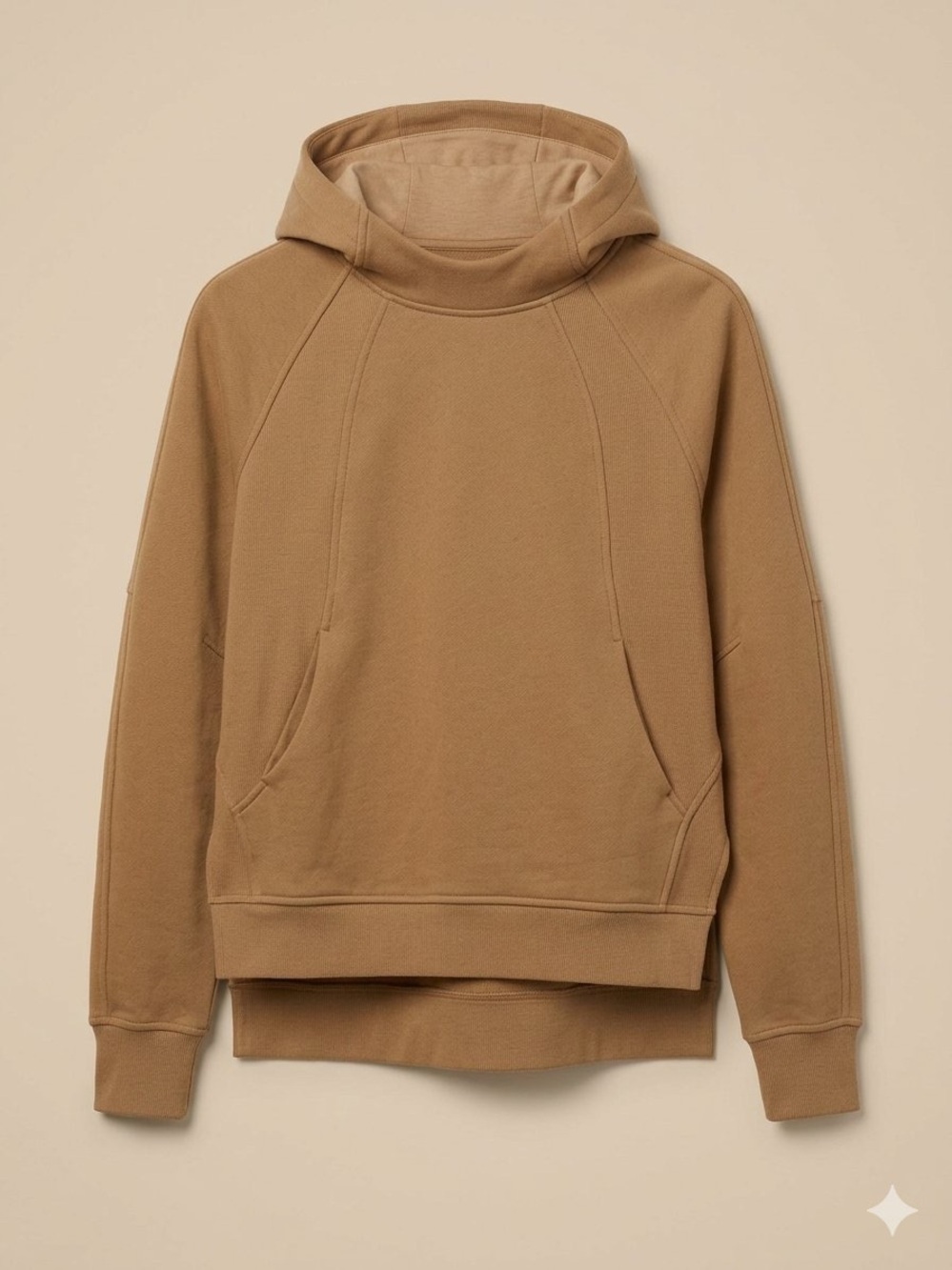 Lululemon Size XS/S Tan Scuba Oversized Side Slit Pullover Hoodie Sweatshirt